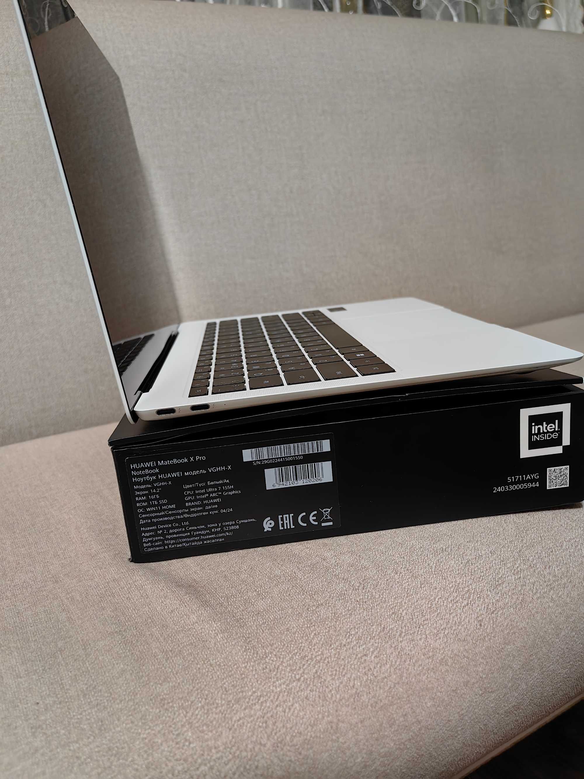 Продам Huawei Matebook X PRo 2024 OLED 3k 120Hz, 1000nit, Ultra 7-155H