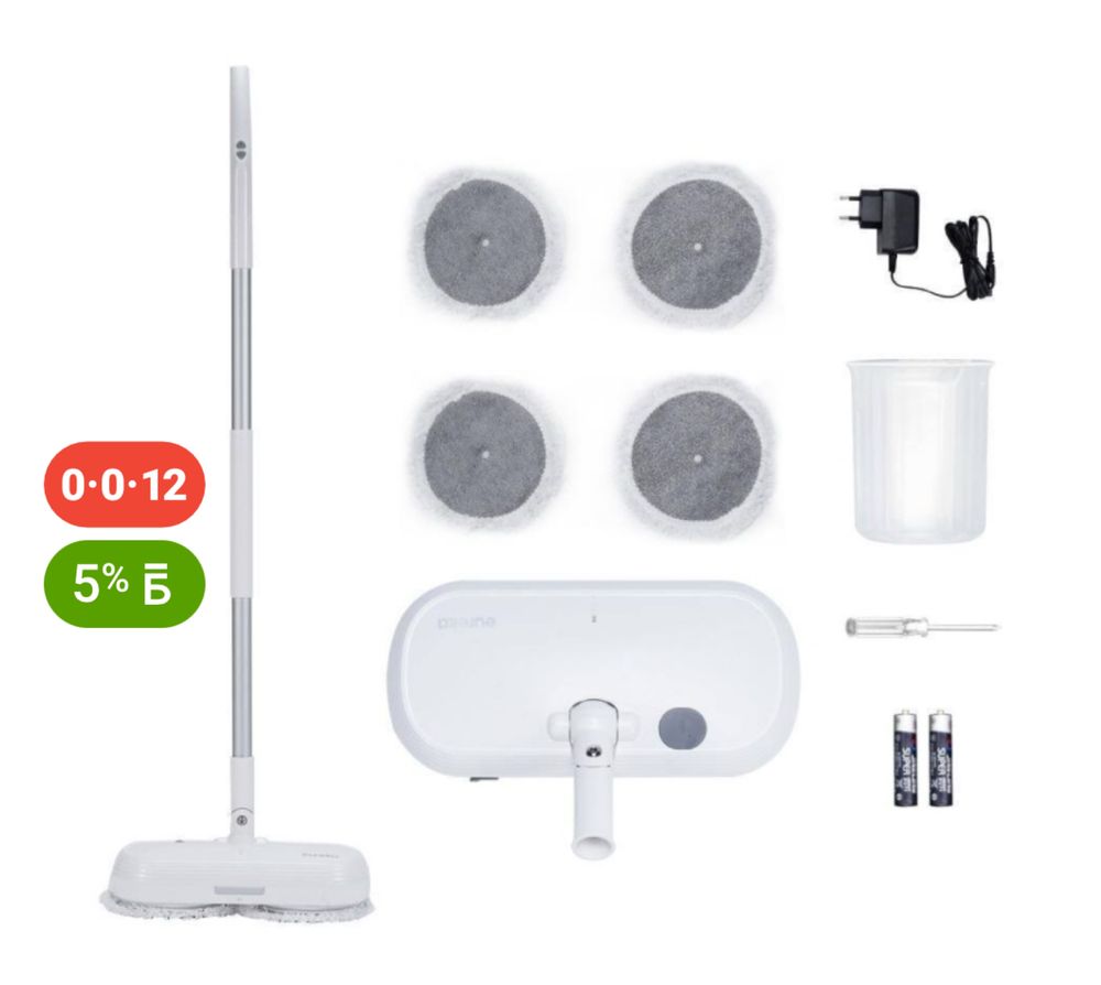 Электрошвабра Eureka Cordless Spray Spin Mop FC 3, белый
