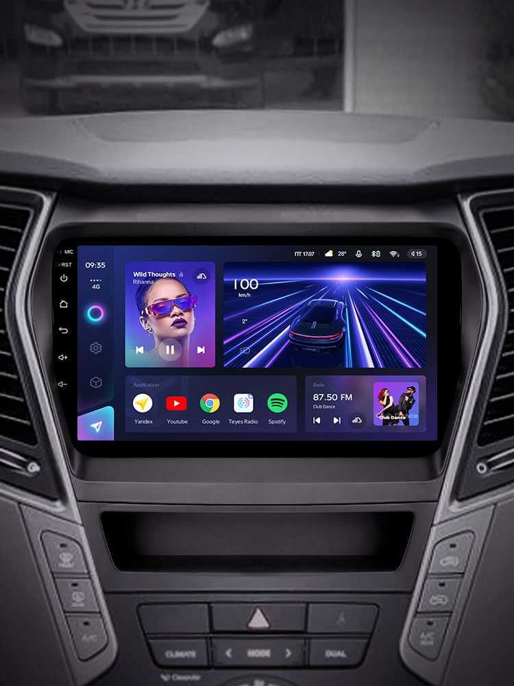 Андроид автомагнитолы Teyes Hyundai Santa Fe 2013