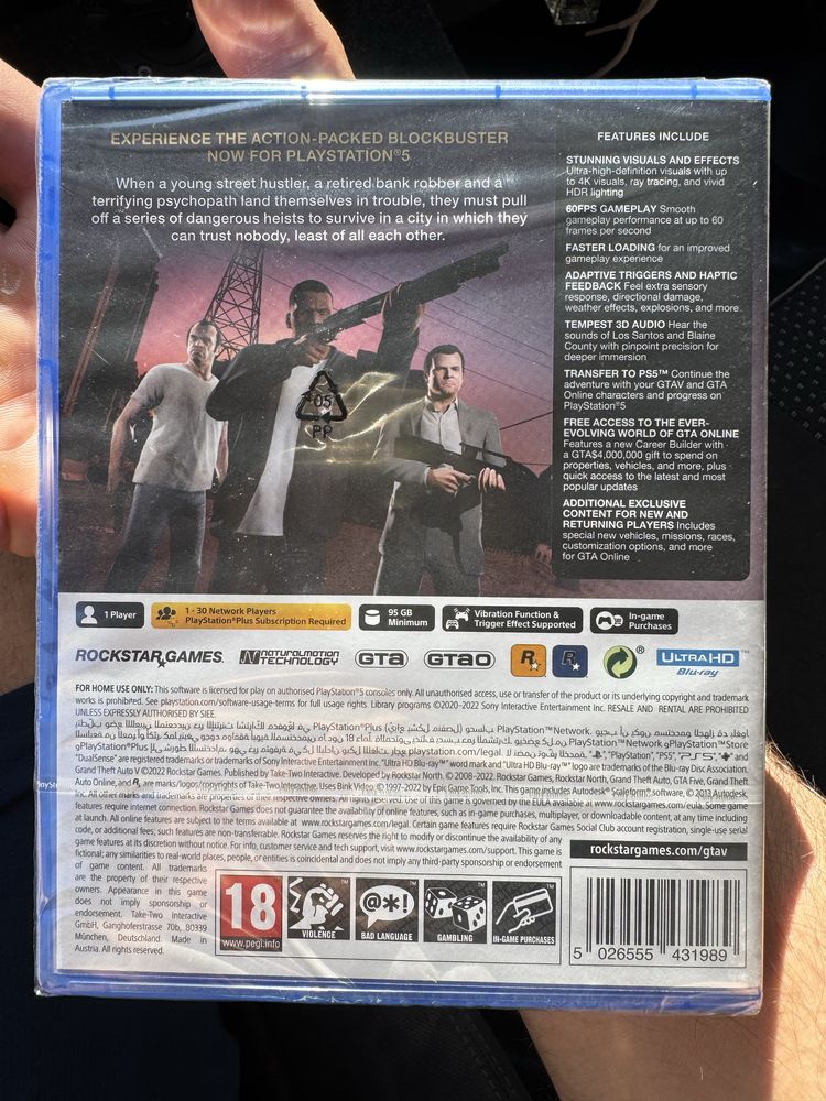 Продам диск GTA V на PS5