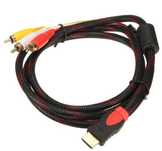 Кабель HDMI - 3RCA (тюльпан, колокольчики) 1.5 метра