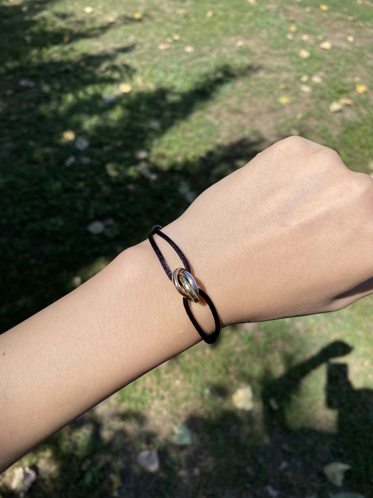 Золотой браслет Cartier trinity. Браслет картье нитка. 585 проба