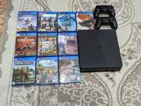 PS4 Slim 1Tb + 11 игр на дисках