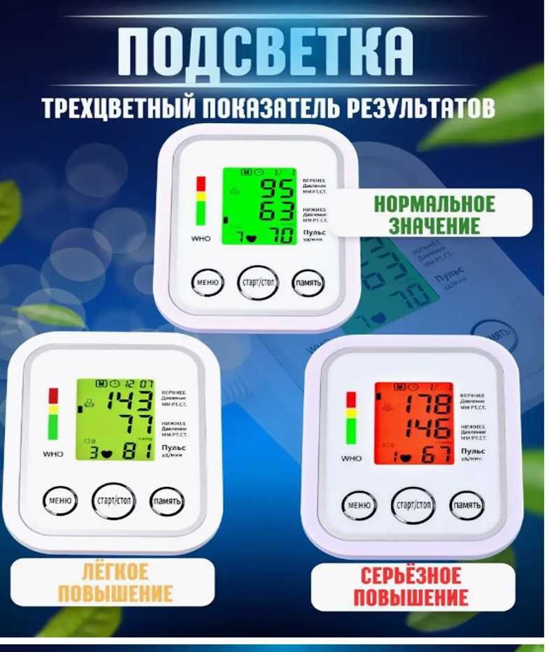 НОВЫЙ!!! Тонометры автоматический с озвучкой и подсветкой