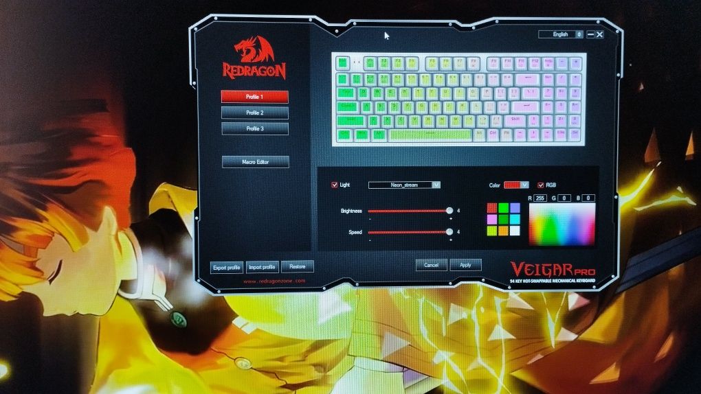 Клавиатура игровая с подсветкой full rgb redragon veigar