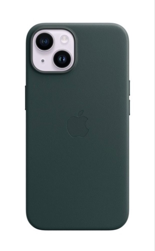 Оригинальный кожаный чехол Apple для Iphone 14 зеленый
