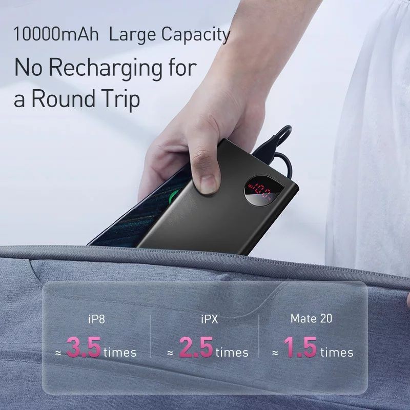 BASEUS PowerBank повербанк быстрая зарядка QC3.0 FastCharge АКБ