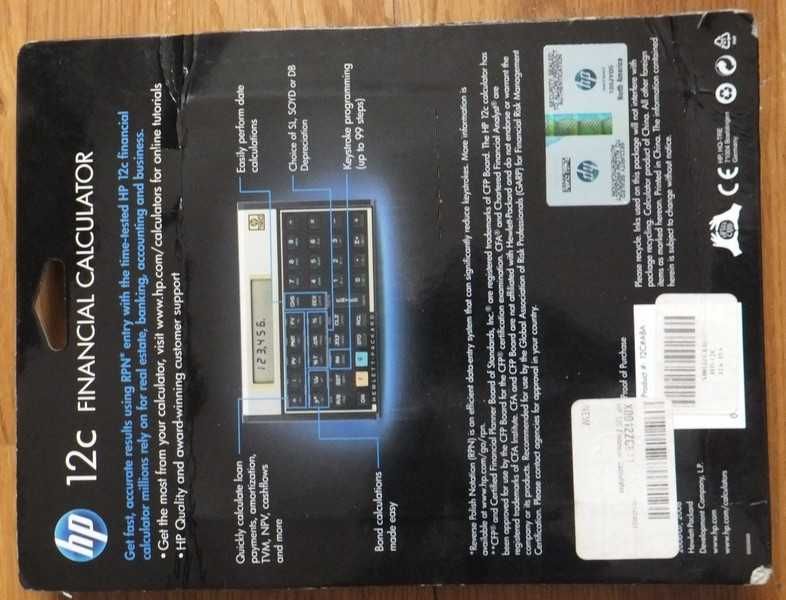 финансовый программируемый калькулятор HP 12С   с записью RPN