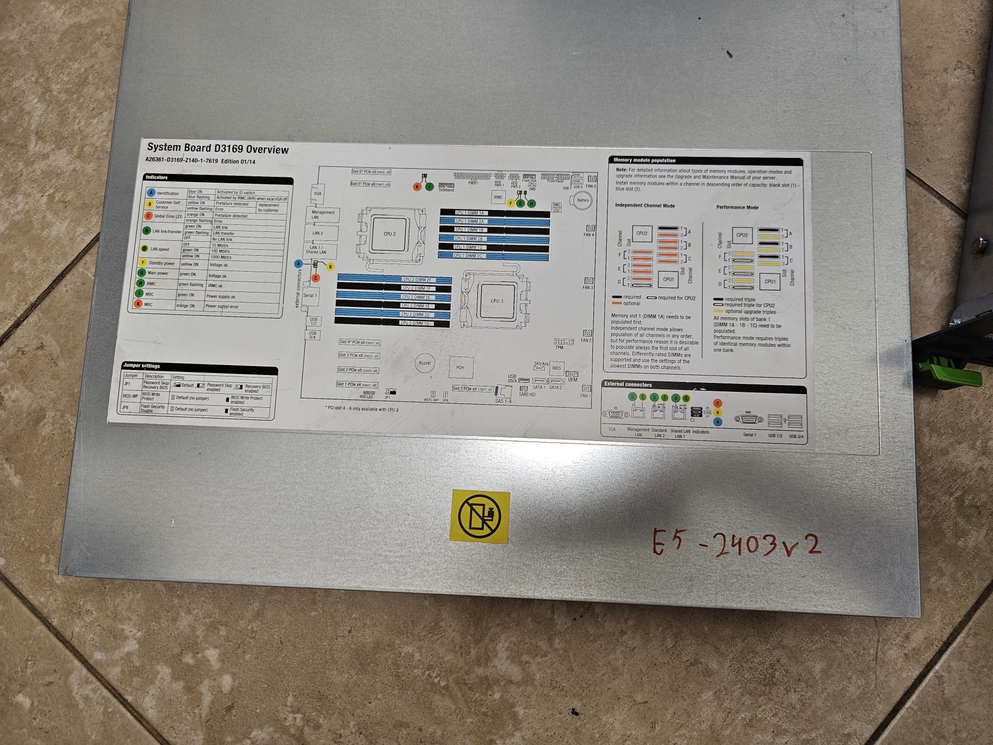 Сервер Fujitsu PRIMERGY RX2520 M1