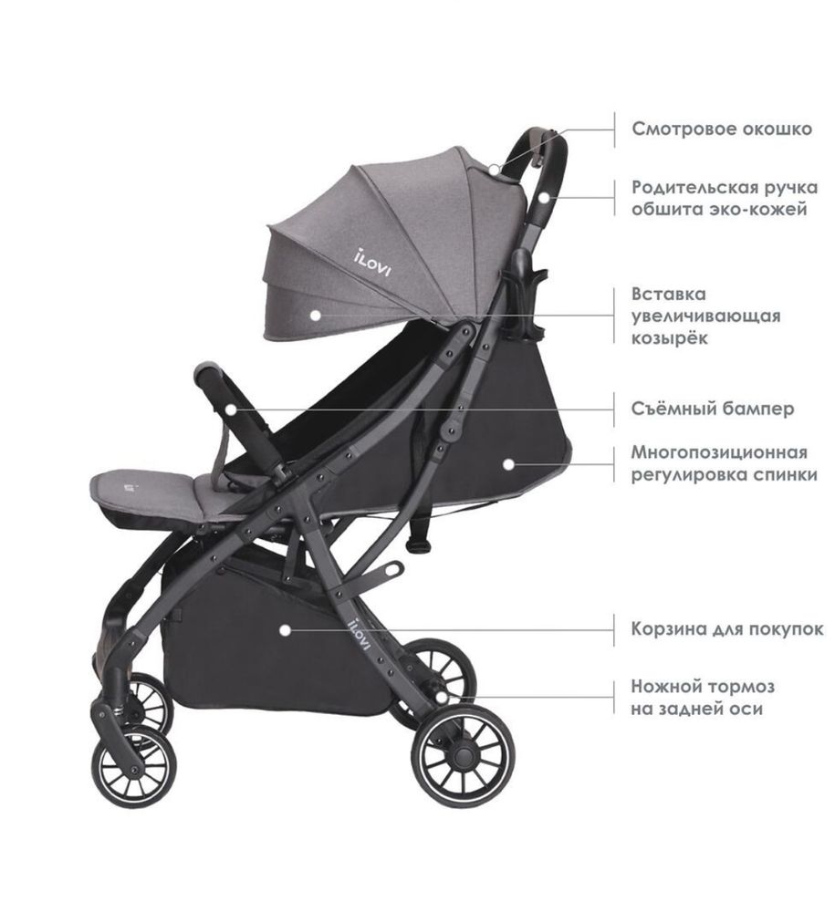 Коляска прогулочная iLove Gift Black