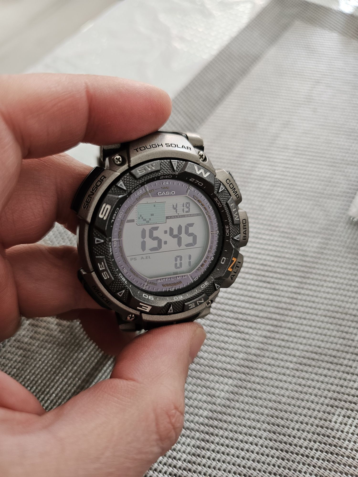 Casio pro track 240T Титан, зарядка от солнечной батареи