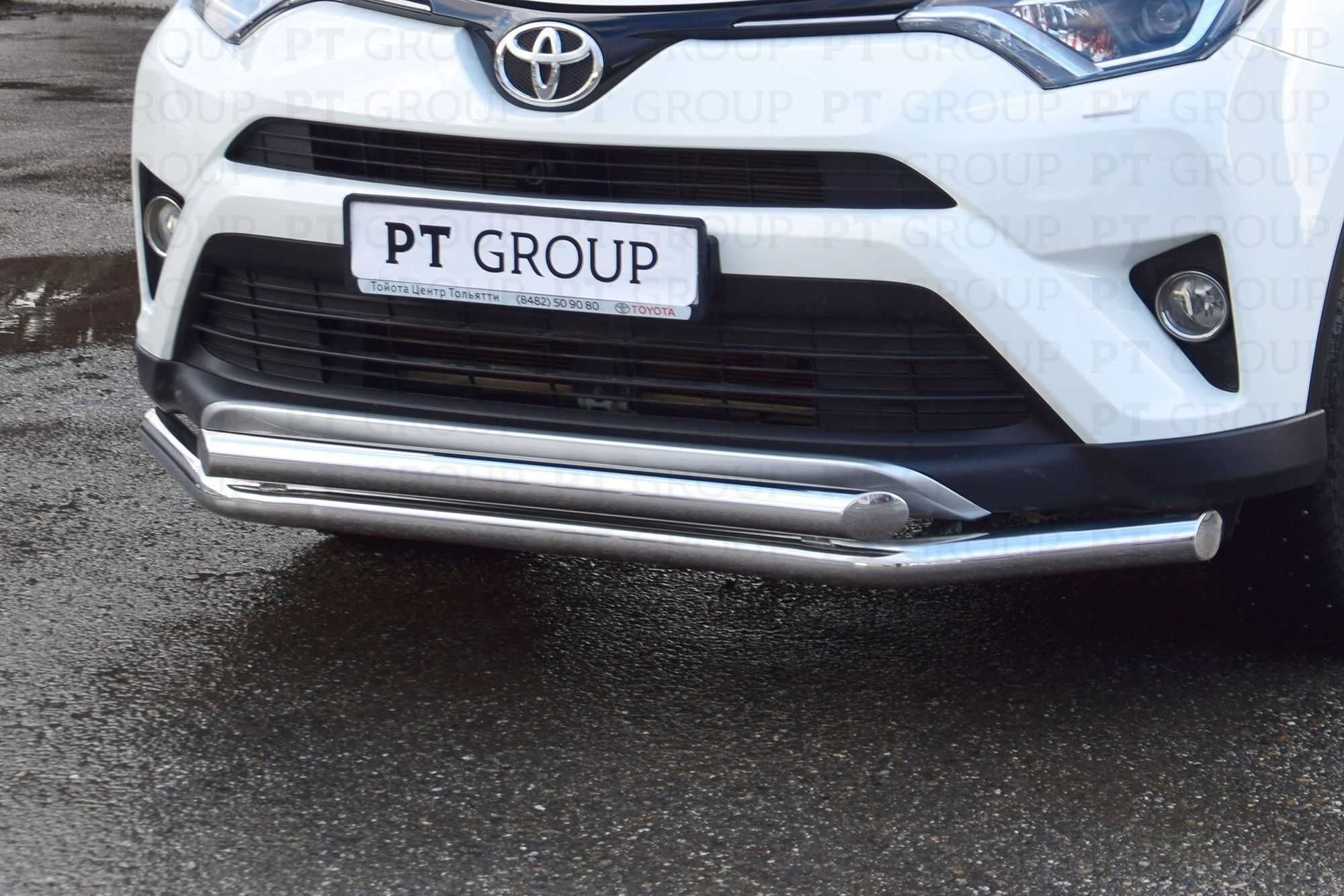 Защита переднего бампера двойная для TOYOTA RAV4 от 2013 до 2018 г.в.