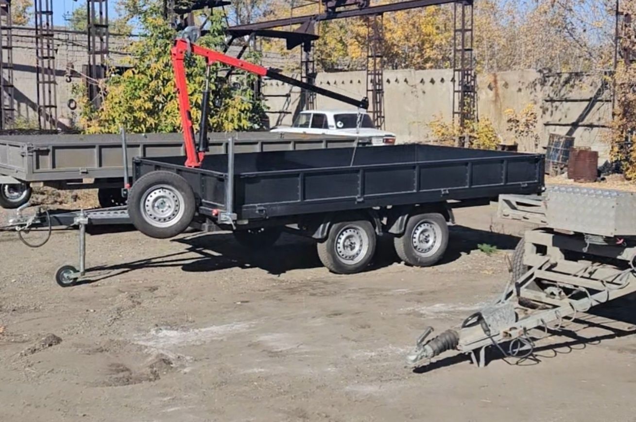 Легковой прицеп 3,6×2 с крановой установкой на 500 кг. Kaspi рассрочка