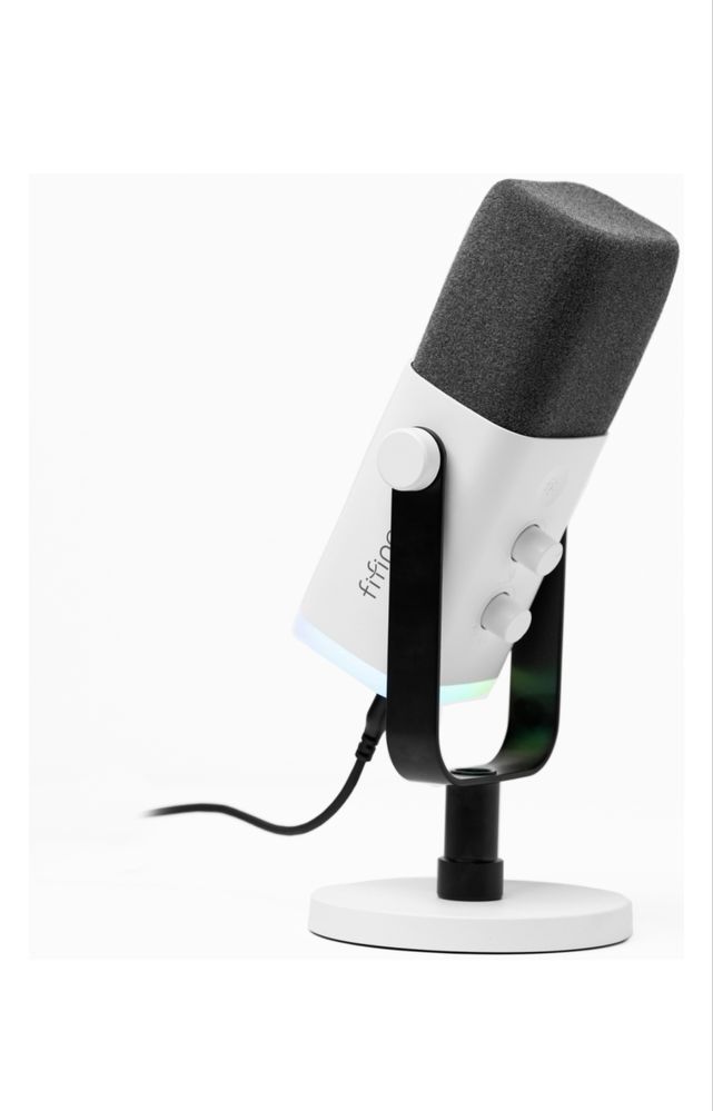 Микрофон + кранштейн Fifine AM8 white белый