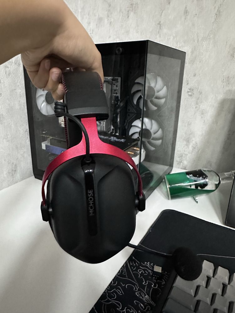 Наушники игровые MCHOSE S9 PRO черно-красный.