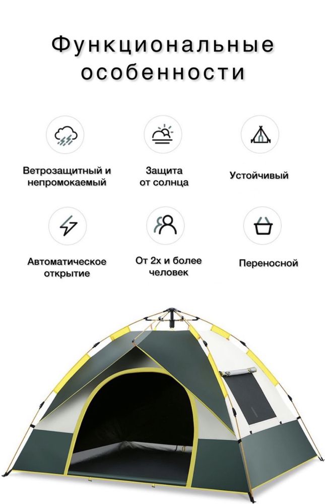 Туристическая 4-х местная палатка автомат (новая)