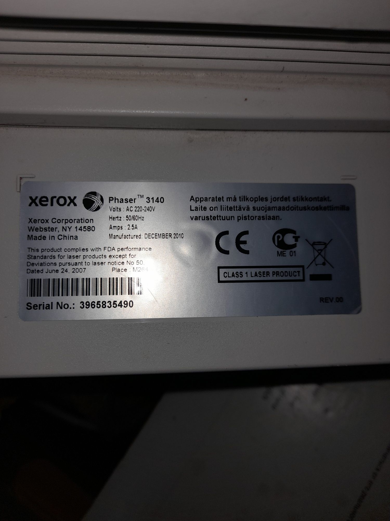 Принтер картриджный Phaser 3140