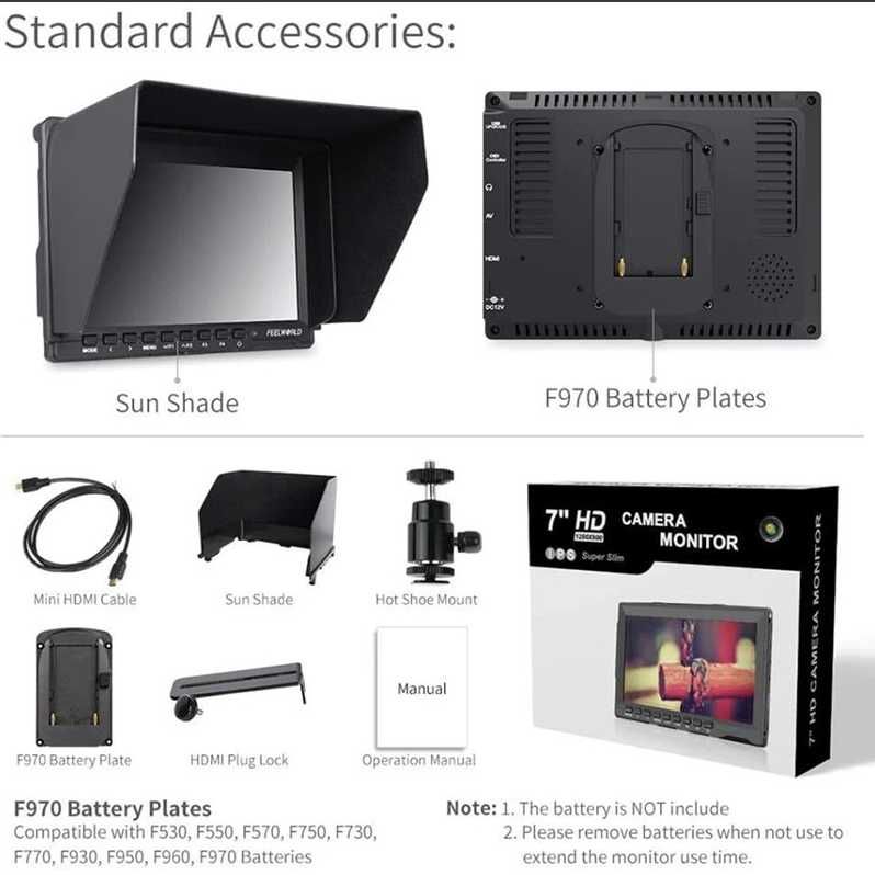 Накамерный монитор  FeelWorld FW759 4K 7" IPS