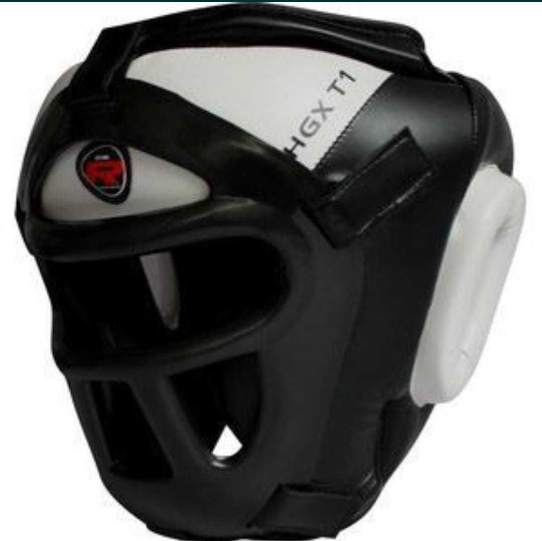 Фирменный RDX HGX T3 кожаный шлем для бокса, кикбоксинга итд.