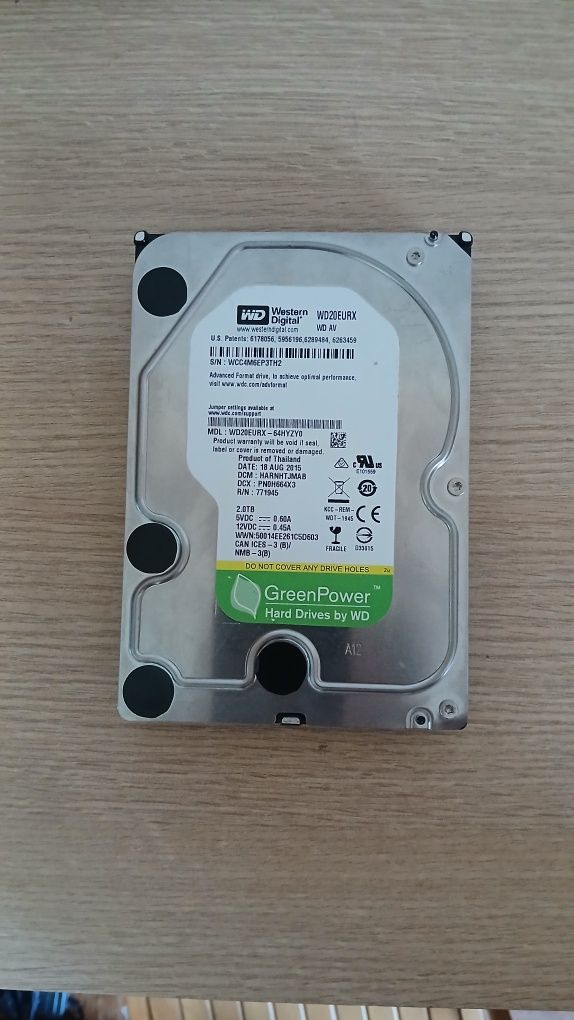 Жёсткий Диск Western  Digital Green Power. 2 Tb ( 2000 Gb  )