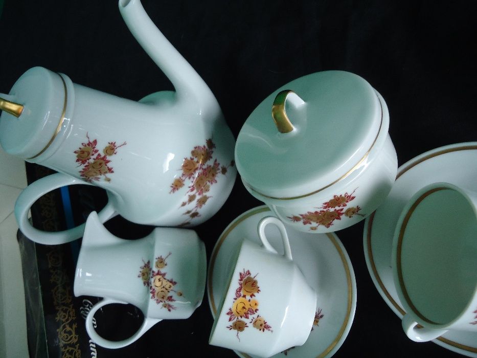 Раритет Made in GDR Кофейный сервиз из костяного фарфора 1980-х годов