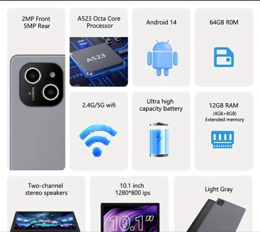 Планшет ATMPC 64gb ОЗУ 4+8гб