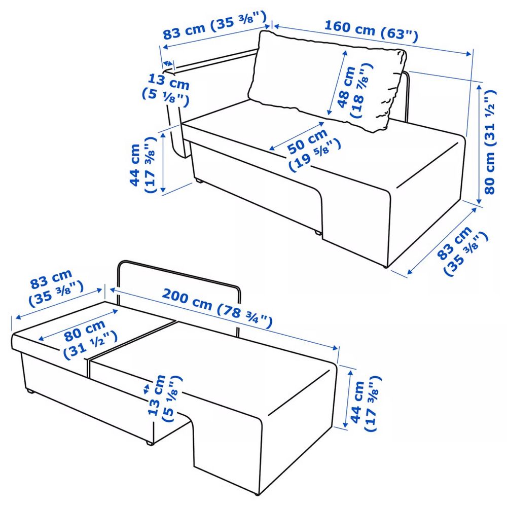2-местный диван-кровать IKEA GRÄLLSTA