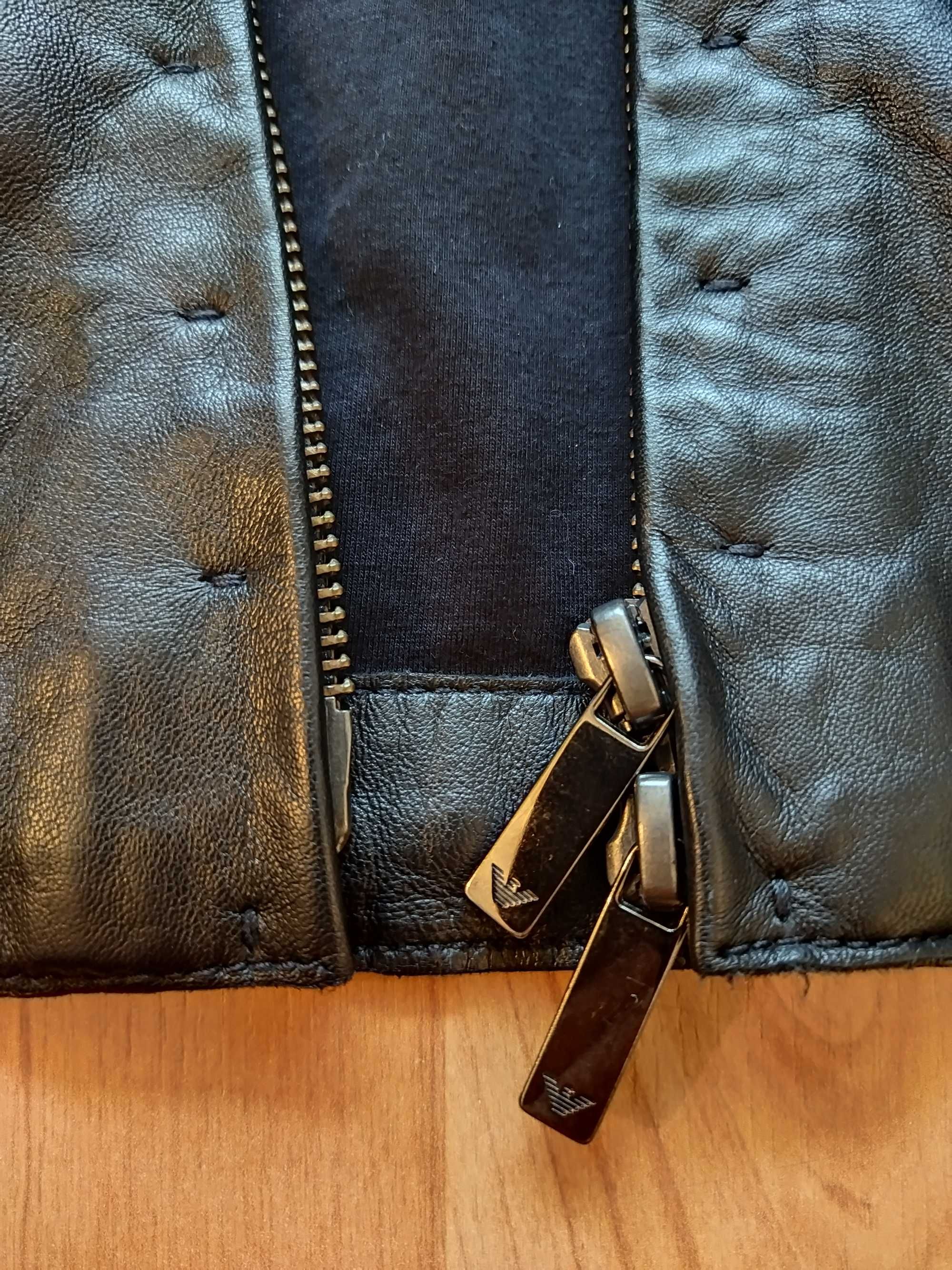 Куртка кожаная Emporio Armani (Италия)+подарок,оригинал,новая,р-р 44,S