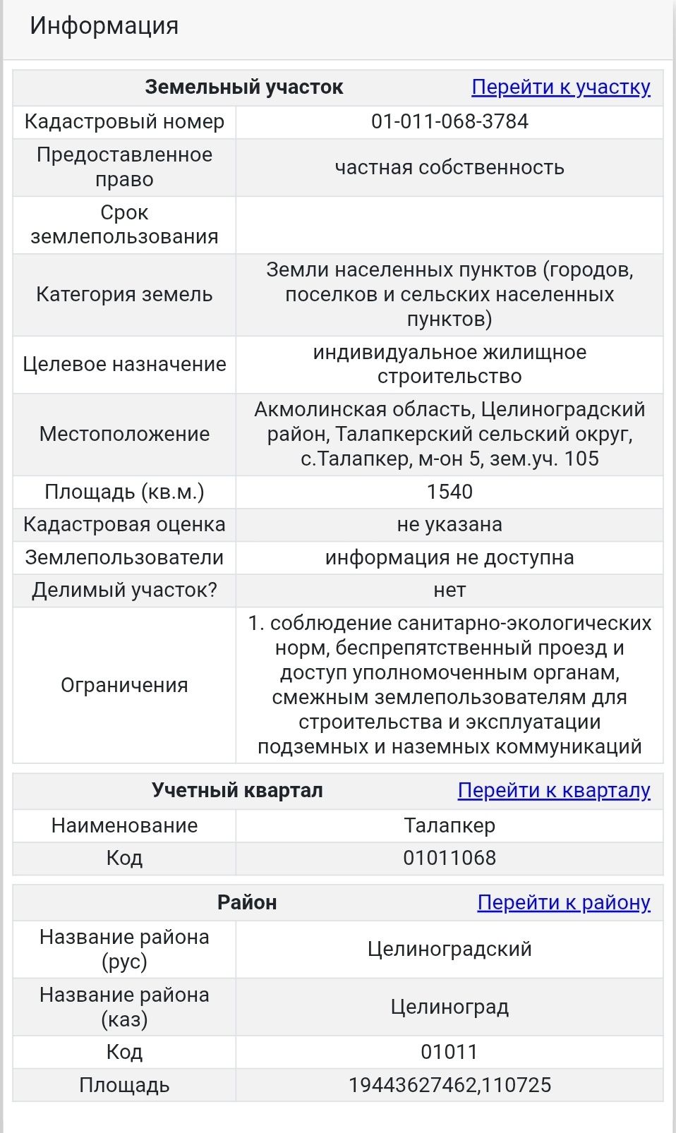 Продается земельный участок под ИЖС в селе Талапкер, 15,4 сотки