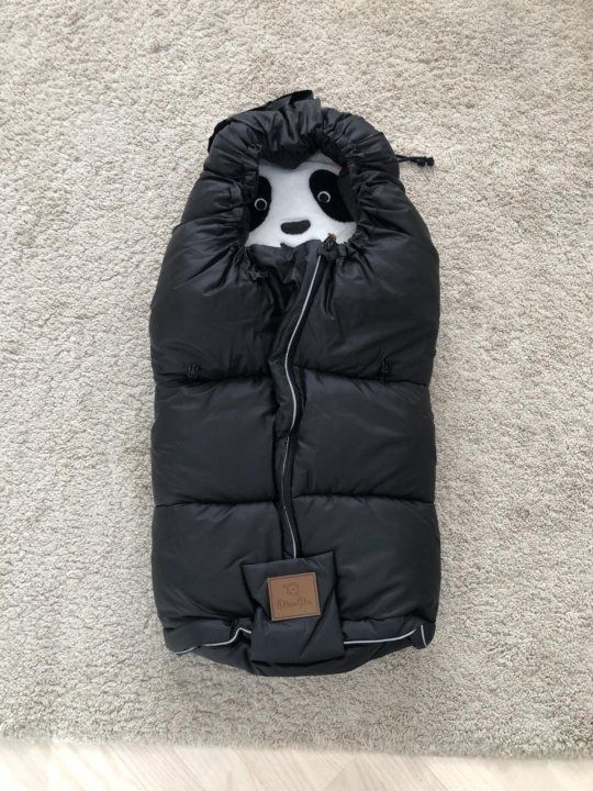Конверт зимний для новорожденного Mansita Panda (флис) черный