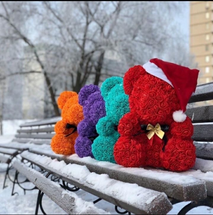 Мишки из роз. Отличный подарок на 14 февраля женская одежда цветы