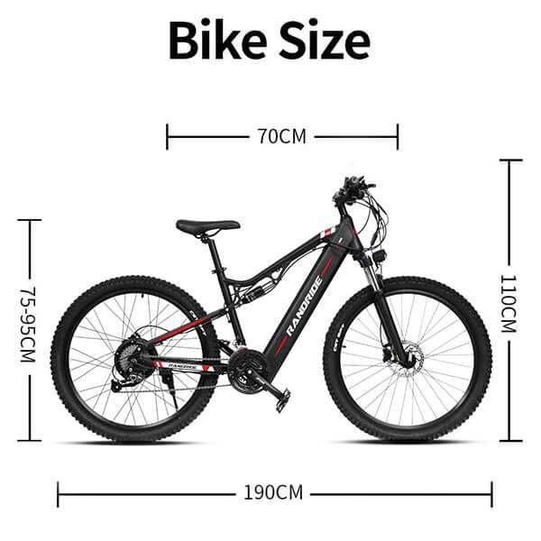 Электровелосипед RANDRIDE YG90 1000W 27.5 дюйм (до 50км/час)