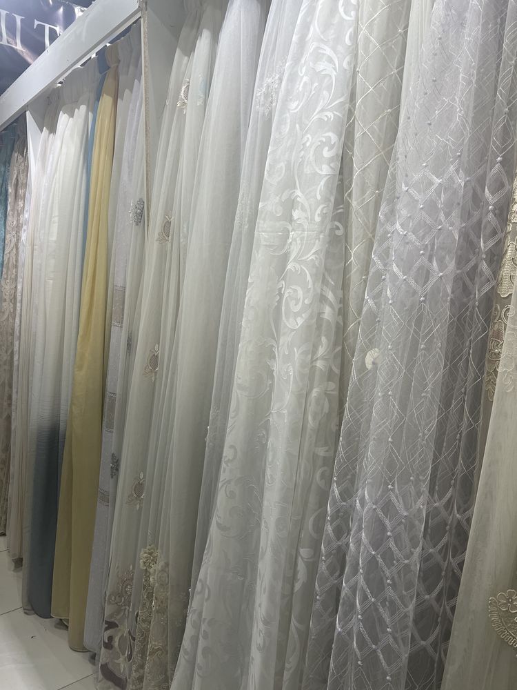 Остатки тюля и штор 1м по 1000 тг ( турция)