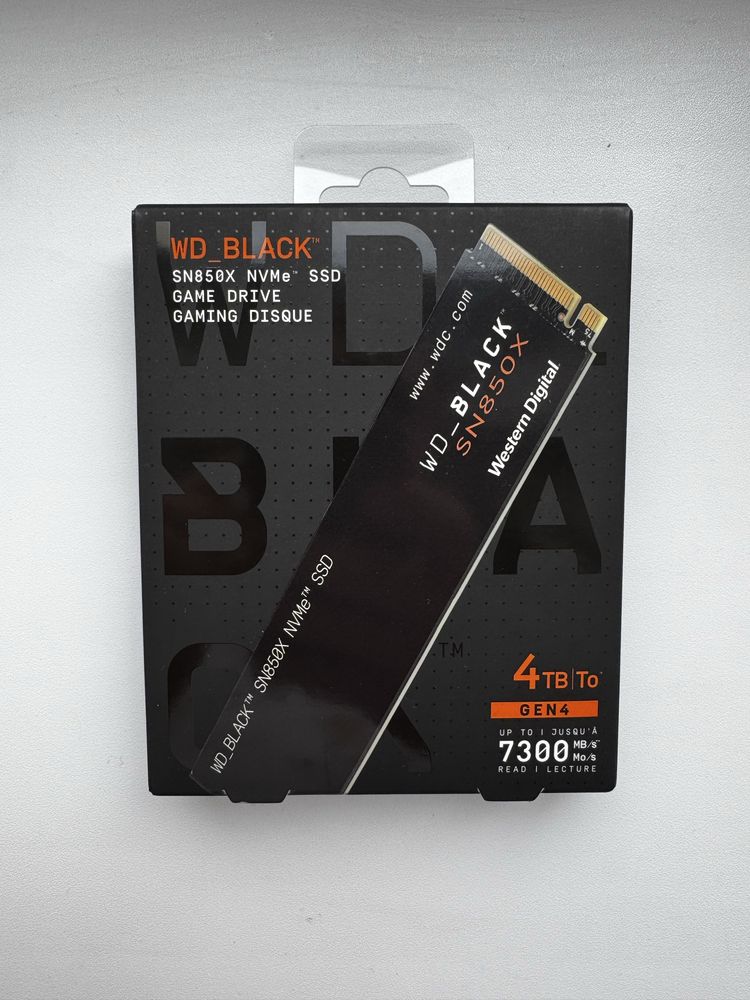 Ssd WD 4TB NVME M2280 SN850X новый игровой