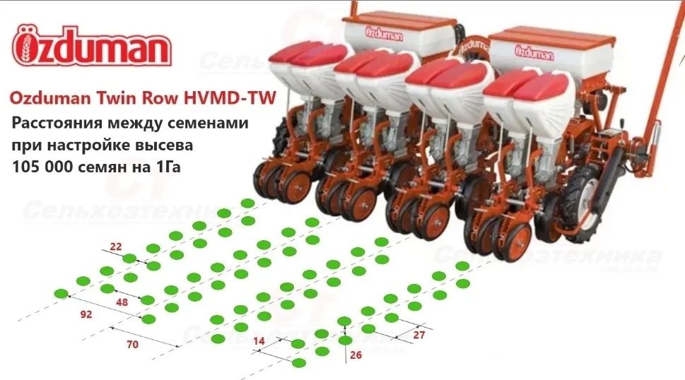 Пневматическая сеялка точного высева Özduman Twin Row