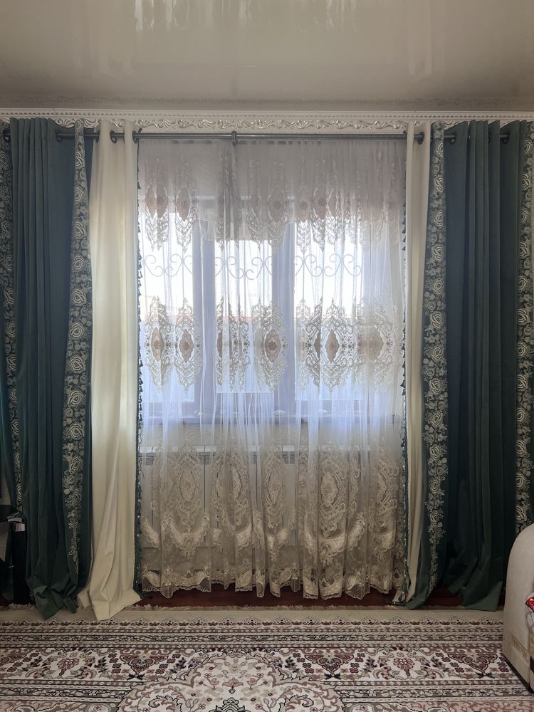 Продаю шторы с тюлем (б/у)