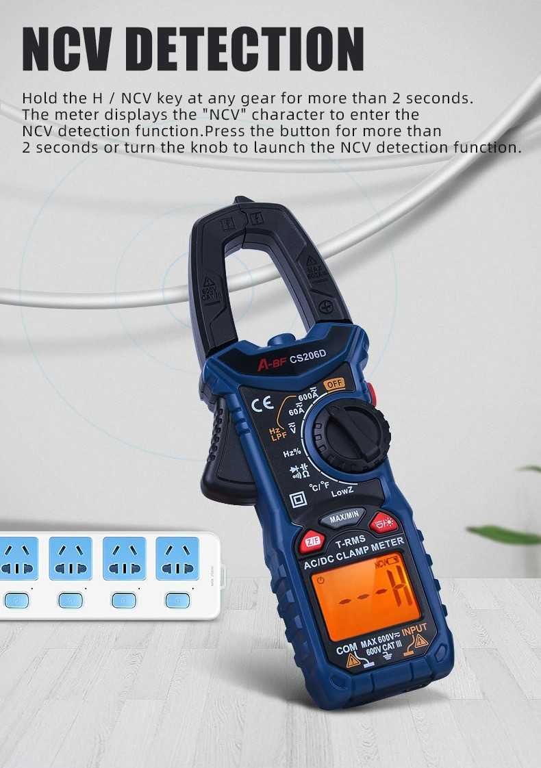Цифровой Pro тестер-мультиметр-клещи.AC\DC-600V/600A