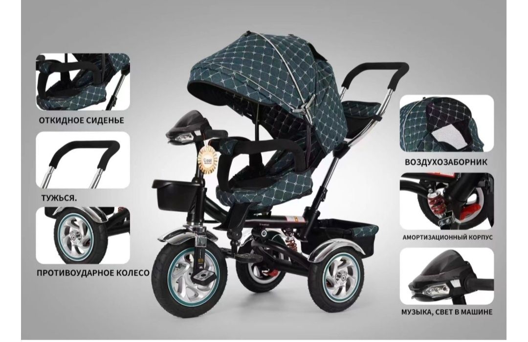 Продам Трёхколёсный велосипед Cool Guy S800 зеленый