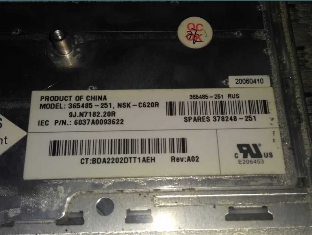 Продам клавиатуру, радиатор охлаждения для HP Compaq nx6110, nc6320