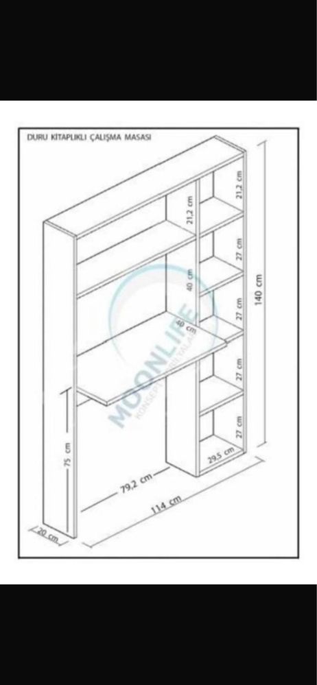 Стол для компьютера и письменный с надстройкой 40x114x140 см