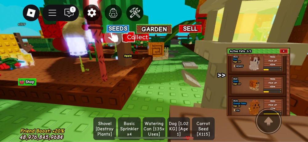 Отдам развитый профиль Grow a Garden с бонусом