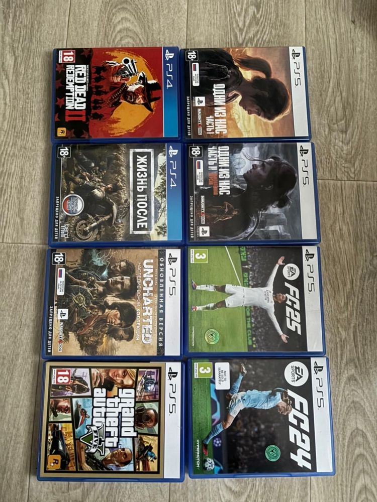 Ps 5 в идеальном состоянии, два джойстика, игры на дисках на фото