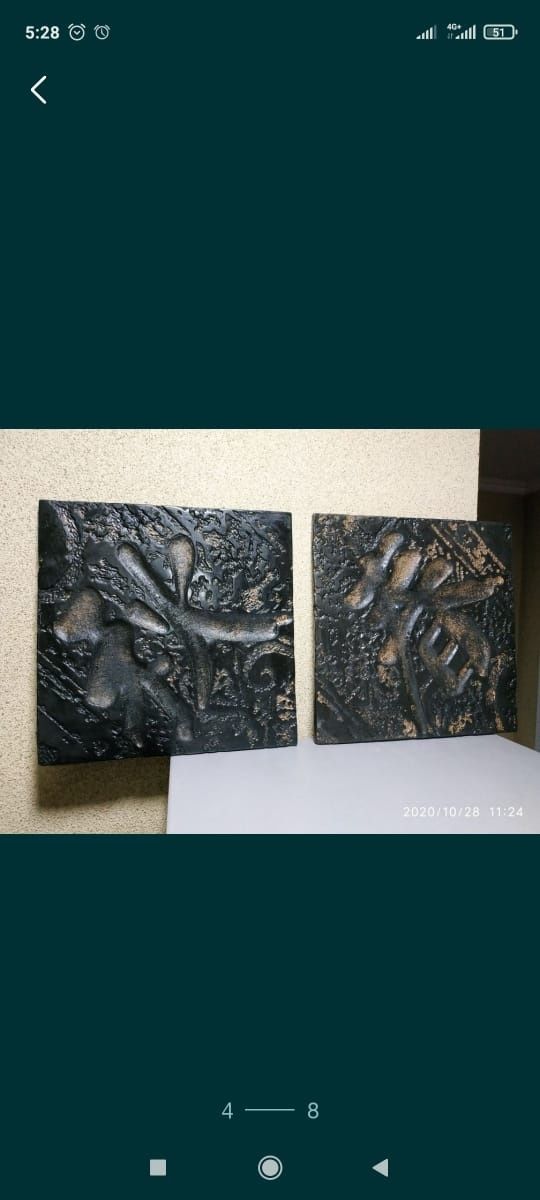 Панно Иероглифы 2 штуки размер 34см×34см