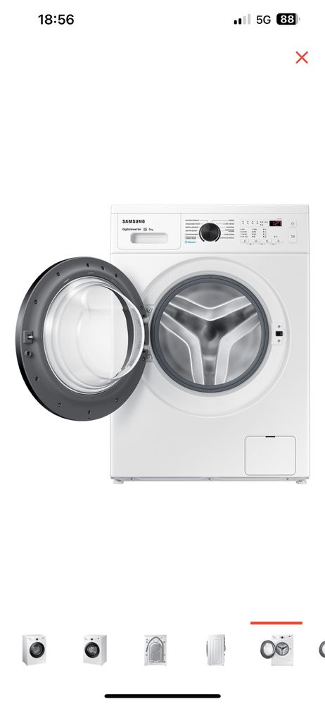 Продам стиральную машину Samsung WW60A4S00CE/LD, цвет белый.