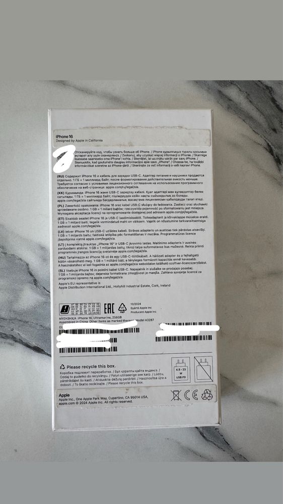 iPhone 16. Ultramarine 256GB. Есть гарантия.