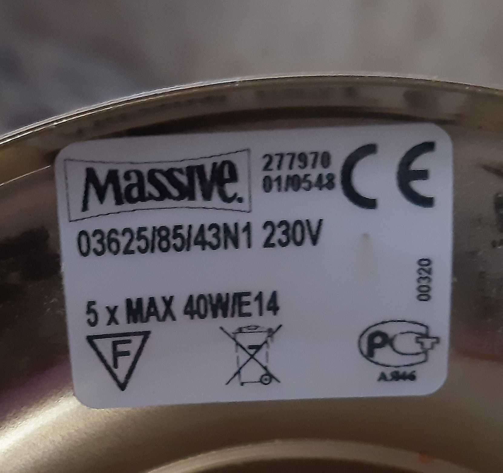 Светильник люстра потолочная 3х и 5ти massive Бельгия рожковая