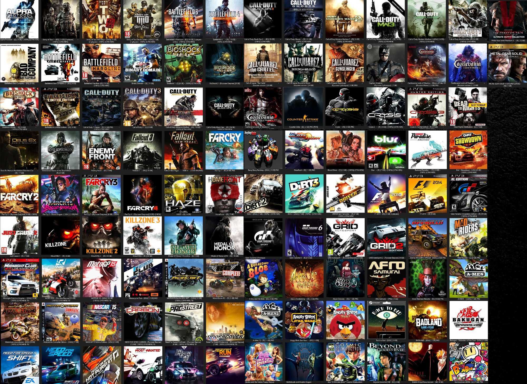 Установка игр, прошивка  PS3