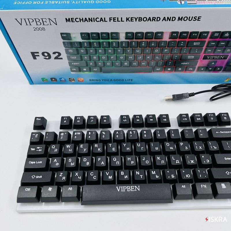 Игровая клавиатура с мышкой F92 Vipben