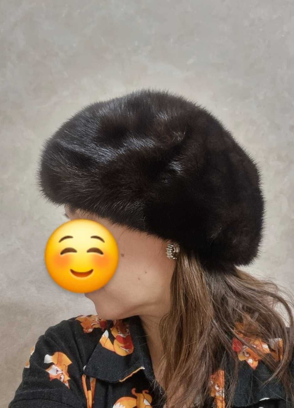 Норковый мягкий берет