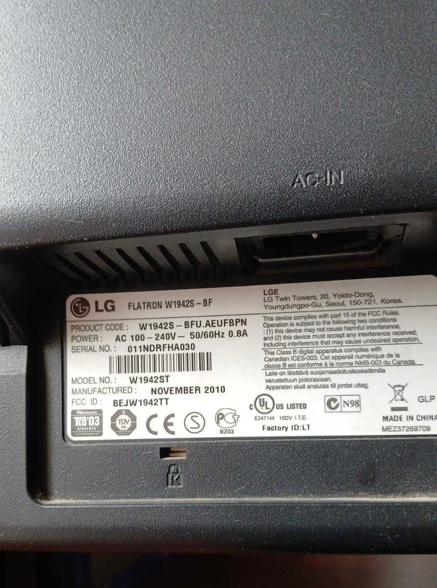 Продам монитор LG W1942ST